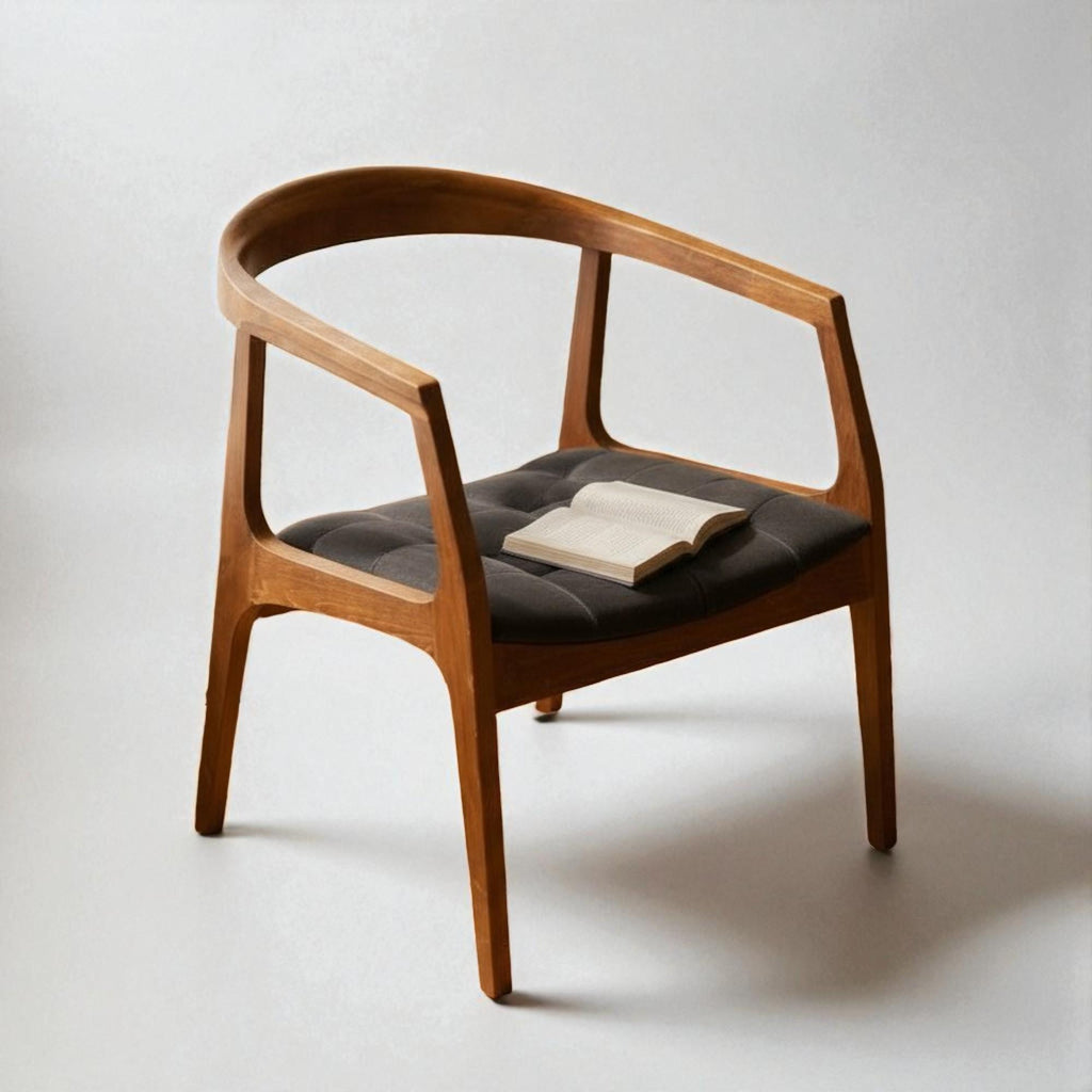 Modern Dining Chair with Wooden Arms – Stylish Kitchen & Living Room Seating
