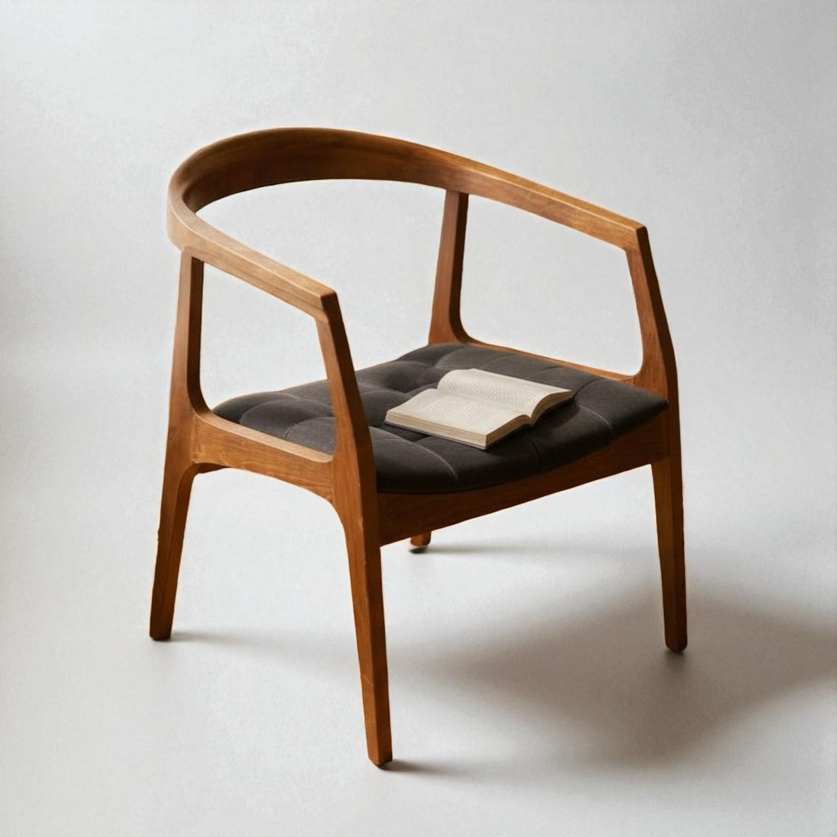 Modern Dining Chair with Wooden Arms – Stylish Kitchen & Living Room Seating