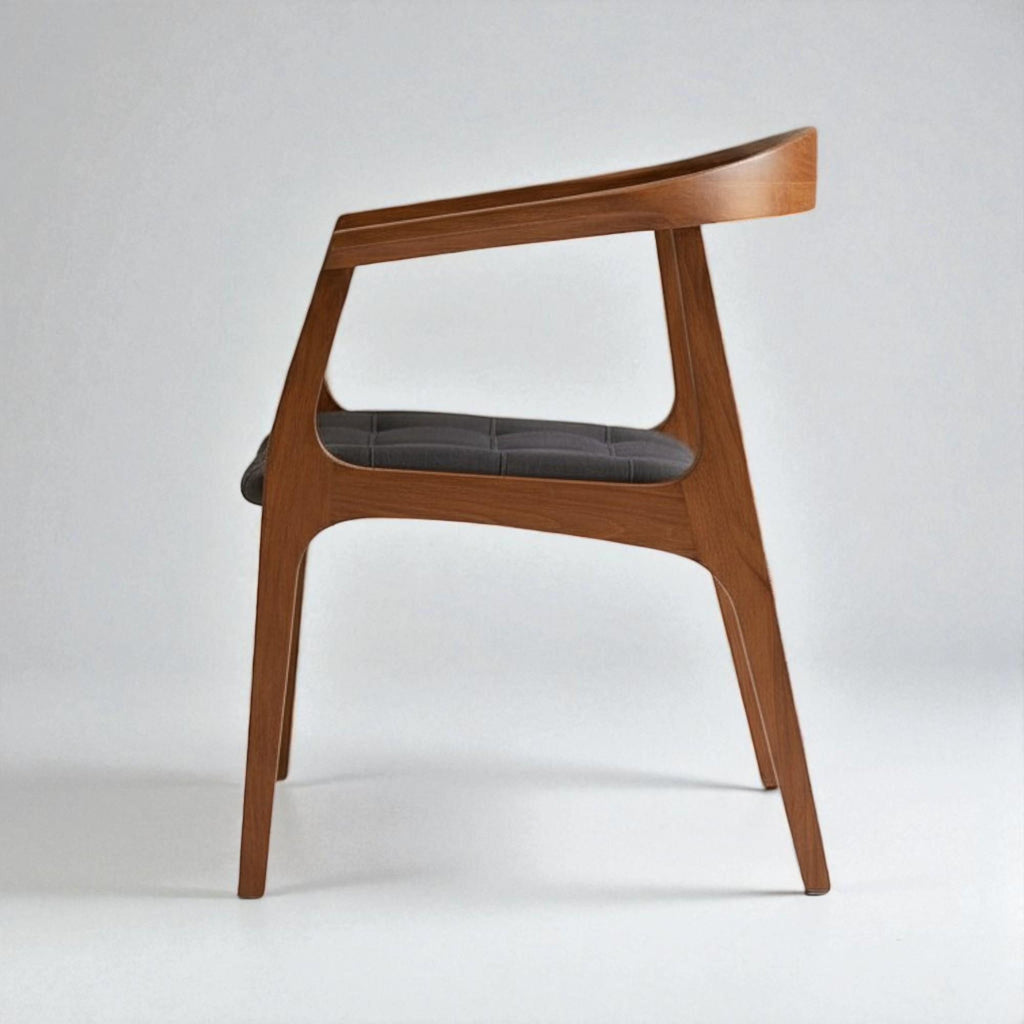Modern Dining Chair with Wooden Arms – Stylish Kitchen & Living Room Seating