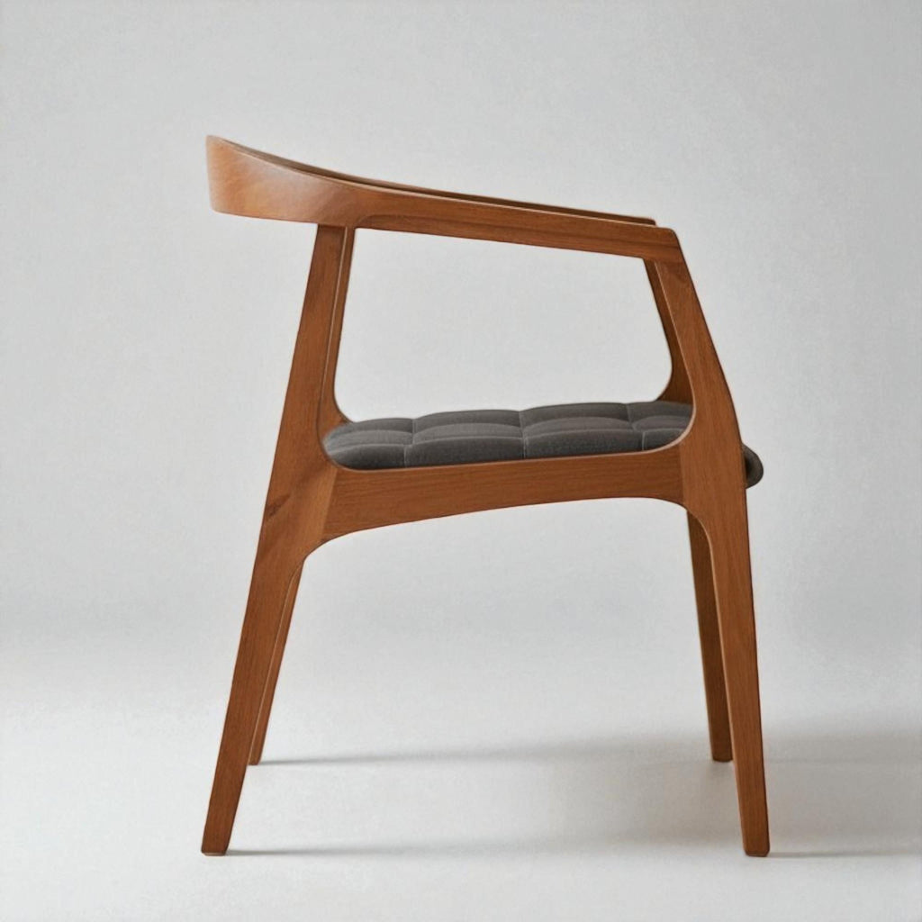 Modern Dining Chair with Wooden Arms – Stylish Kitchen & Living Room Seating