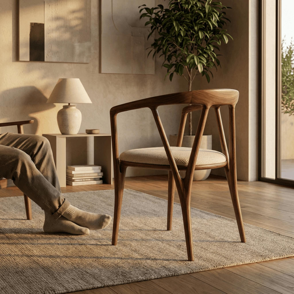 Handmade Wooden Chair: Solid Walnut Chair for Kitchen or Dining Room