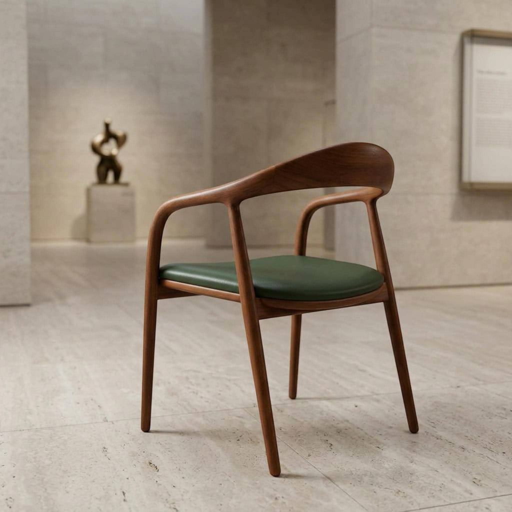Handcrafted Walnut Dining Chair: Mid-Century Modern Kitchen Seating