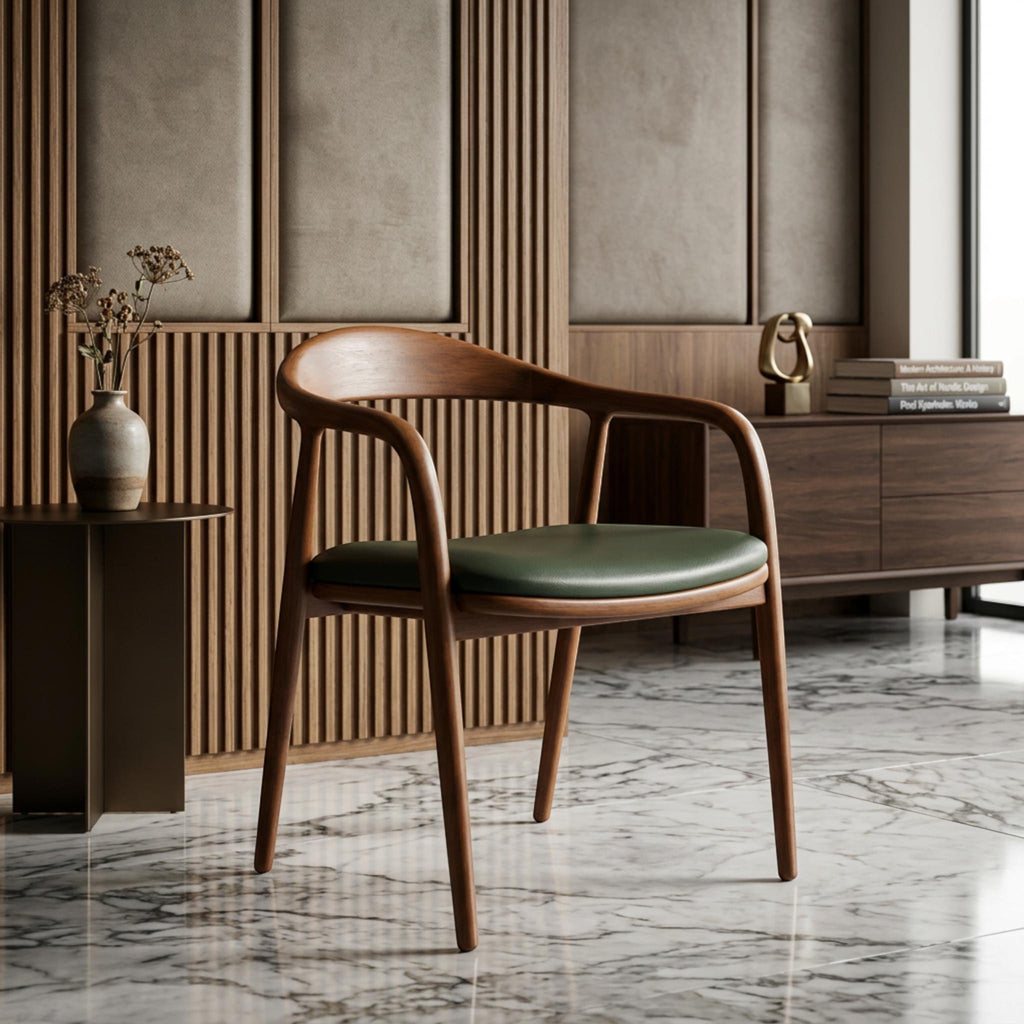 Handcrafted Walnut Dining Chair: Mid-Century Modern Kitchen Seating