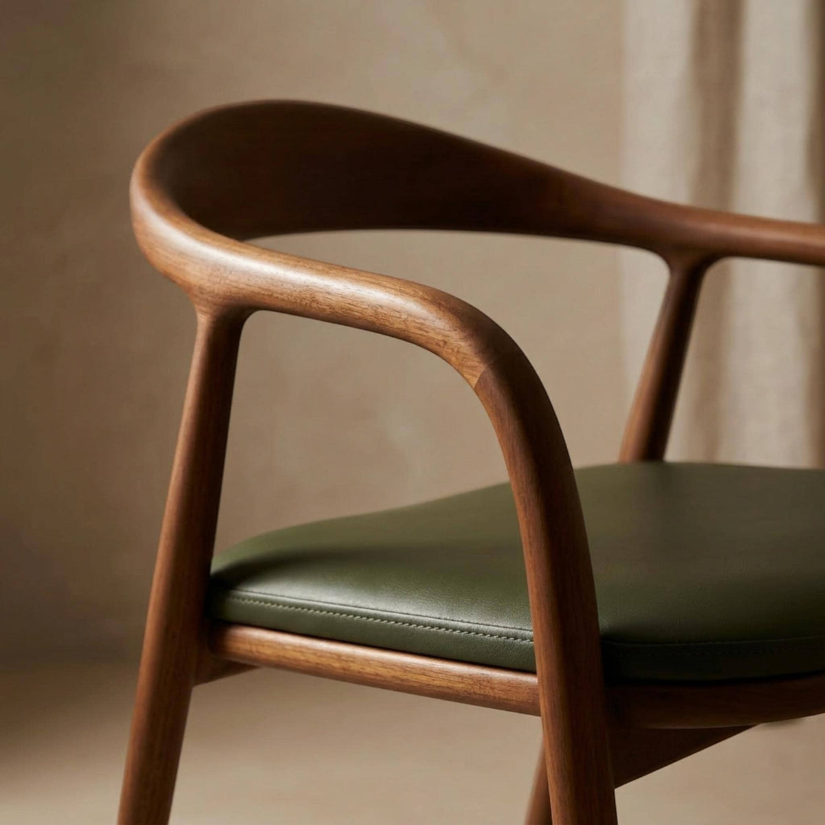Handcrafted Walnut Dining Chair: Mid-Century Modern Kitchen Seating