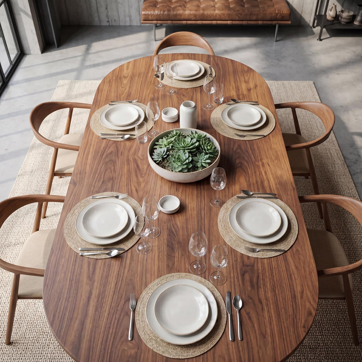 Solid Walnut Dining Table | Handcrafted Elegance, Refined Form, Timeless Luxury