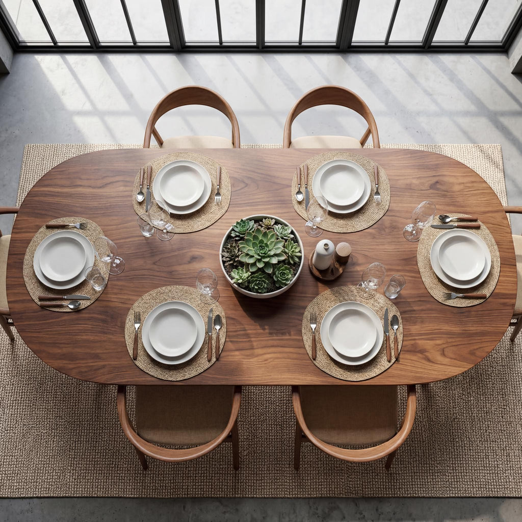 Solid Walnut Dining Table | Handcrafted Elegance, Refined Form, Timeless Luxury