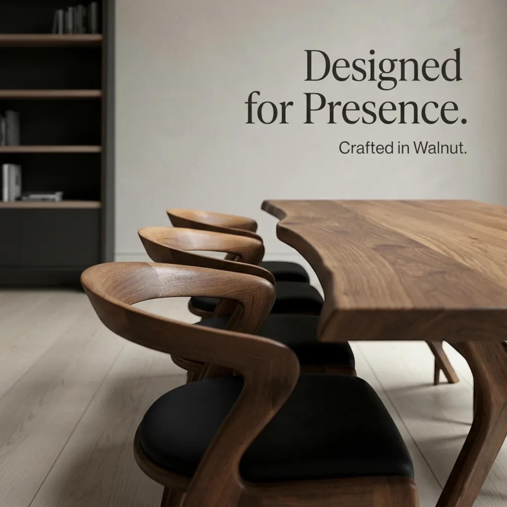 Handcrafted Live Edge Walnut Dining Table: Modern Kitchen & Dining Room