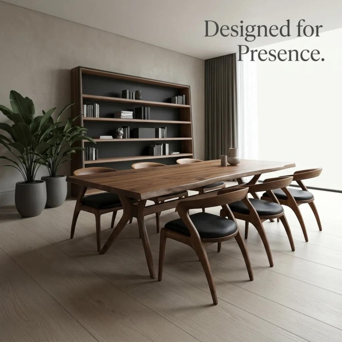 Handcrafted Live Edge Walnut Dining Table: Modern Kitchen & Dining Room