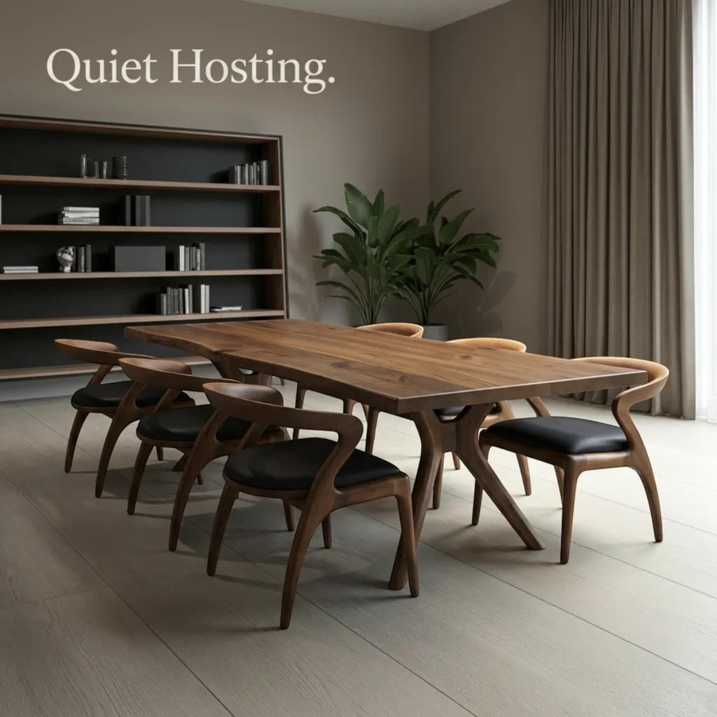 Handcrafted Live Edge Walnut Dining Table: Modern Kitchen & Dining Room