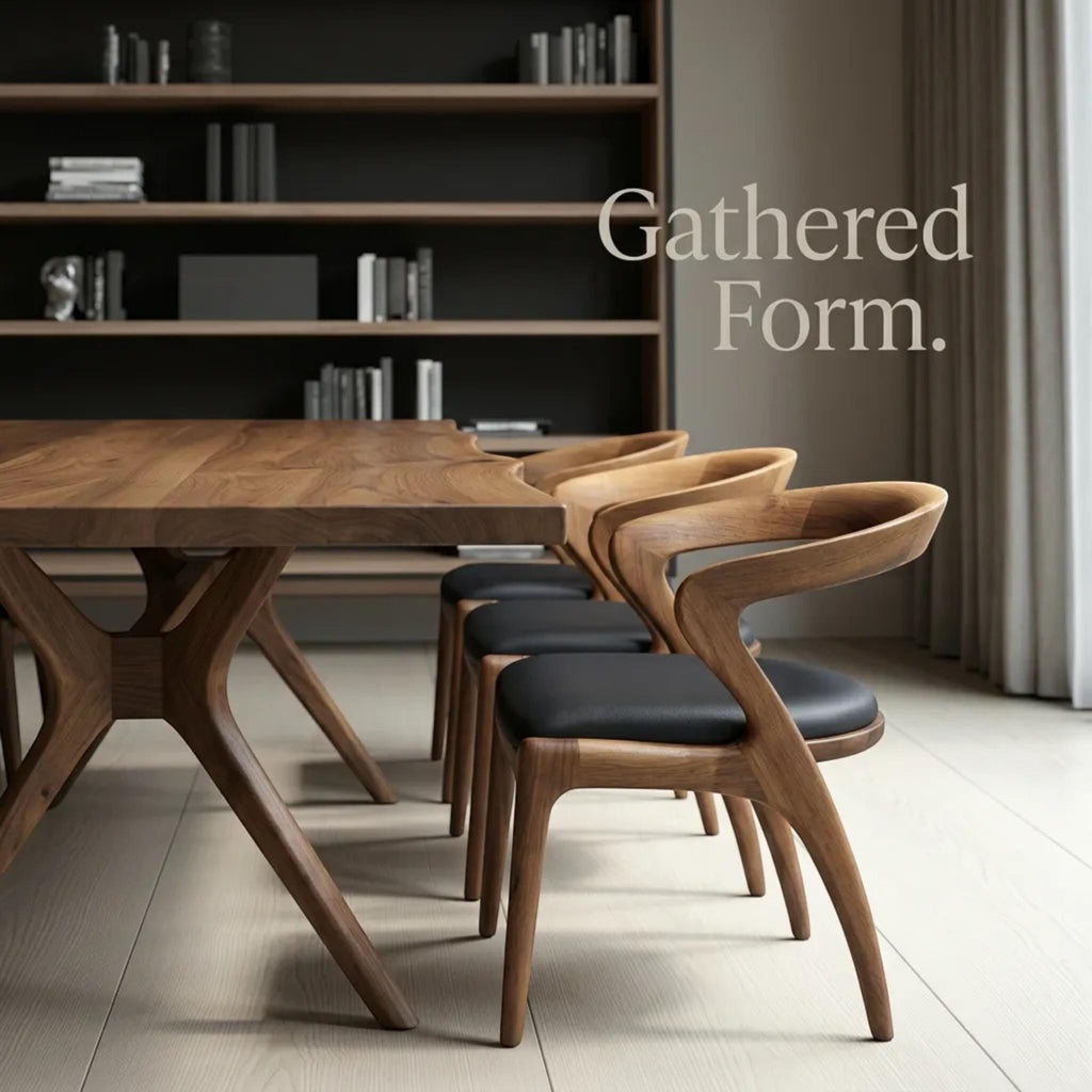 Handcrafted Live Edge Walnut Dining Table: Modern Kitchen & Dining Room