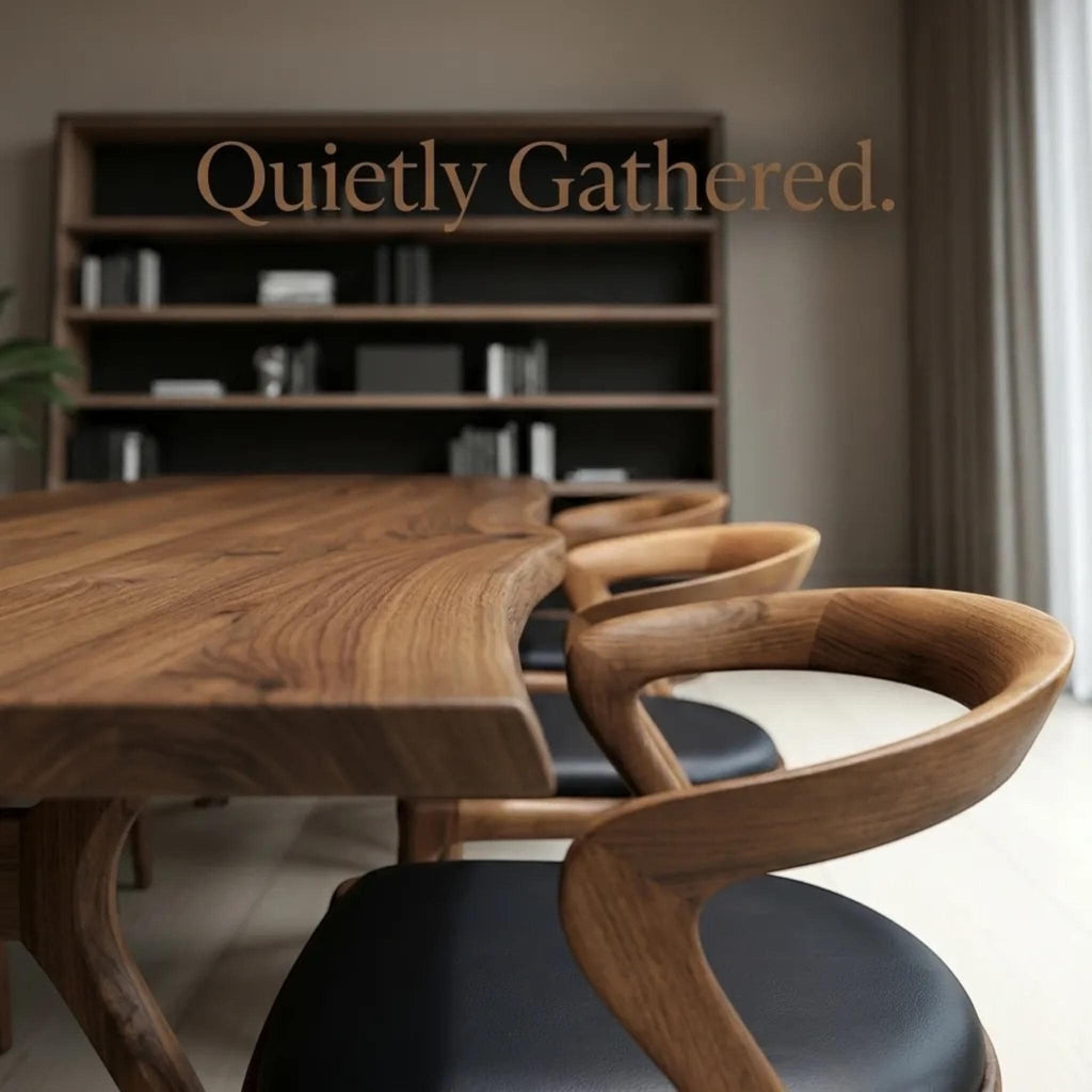 Handcrafted Live Edge Walnut Dining Table: Modern Kitchen & Dining Room