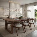 Handmade Walnut Dining Table: Rustic Solid Wood Dinner Table