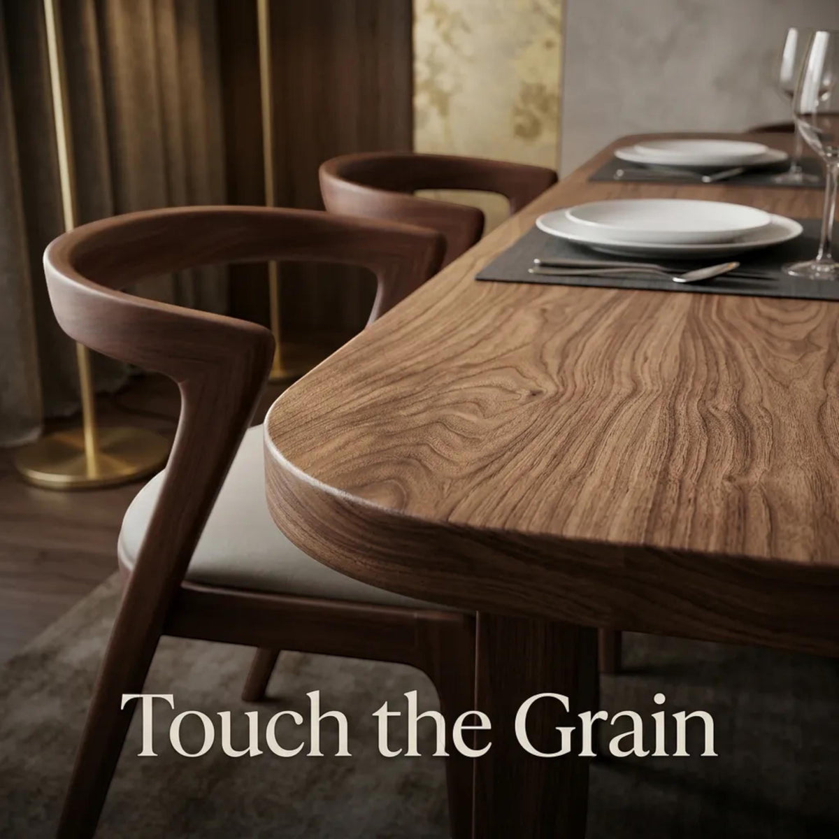 Handmade Walnut Dining Table: Rustic Solid Wood Dinner Table