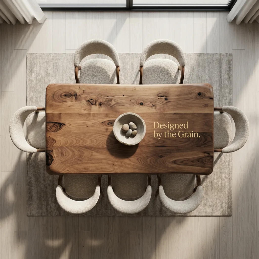 Handmade Walnut Modern Dining Table: Solid Wood Kitchen Furniture