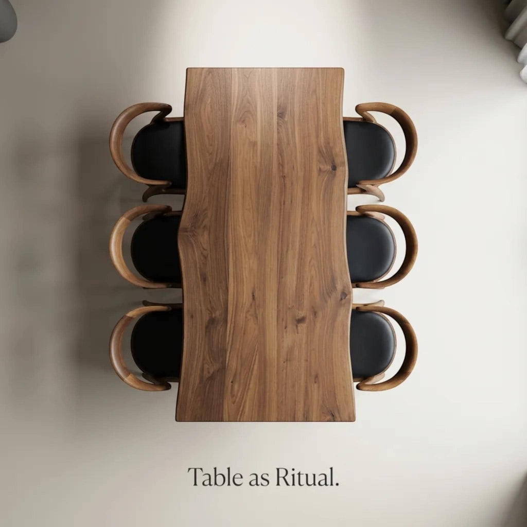 Handcrafted Live Edge Walnut Dining Table: Modern Kitchen & Dining Room