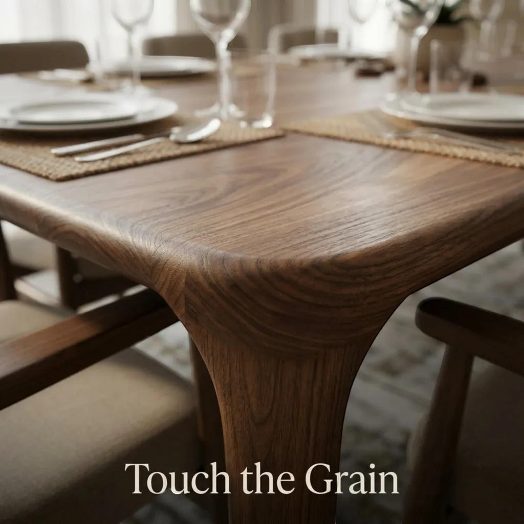 Handcrafted Walnut Dining Table: Rustic Farmhouse Kitchen