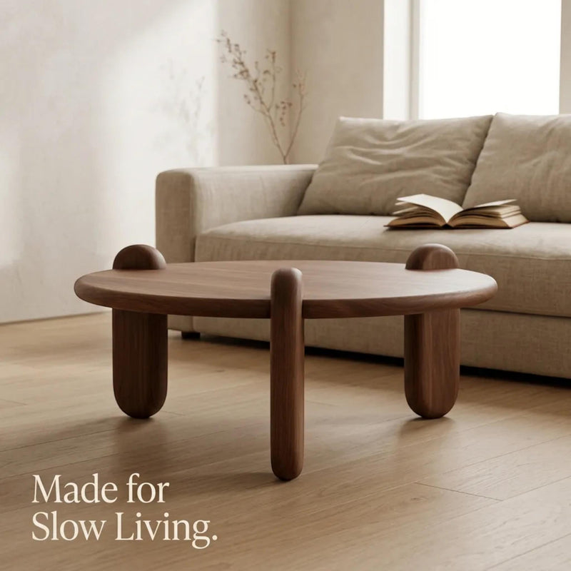 Handmade Solid Walnut Coffee Table – Modern Minimalist Living Room Furniture