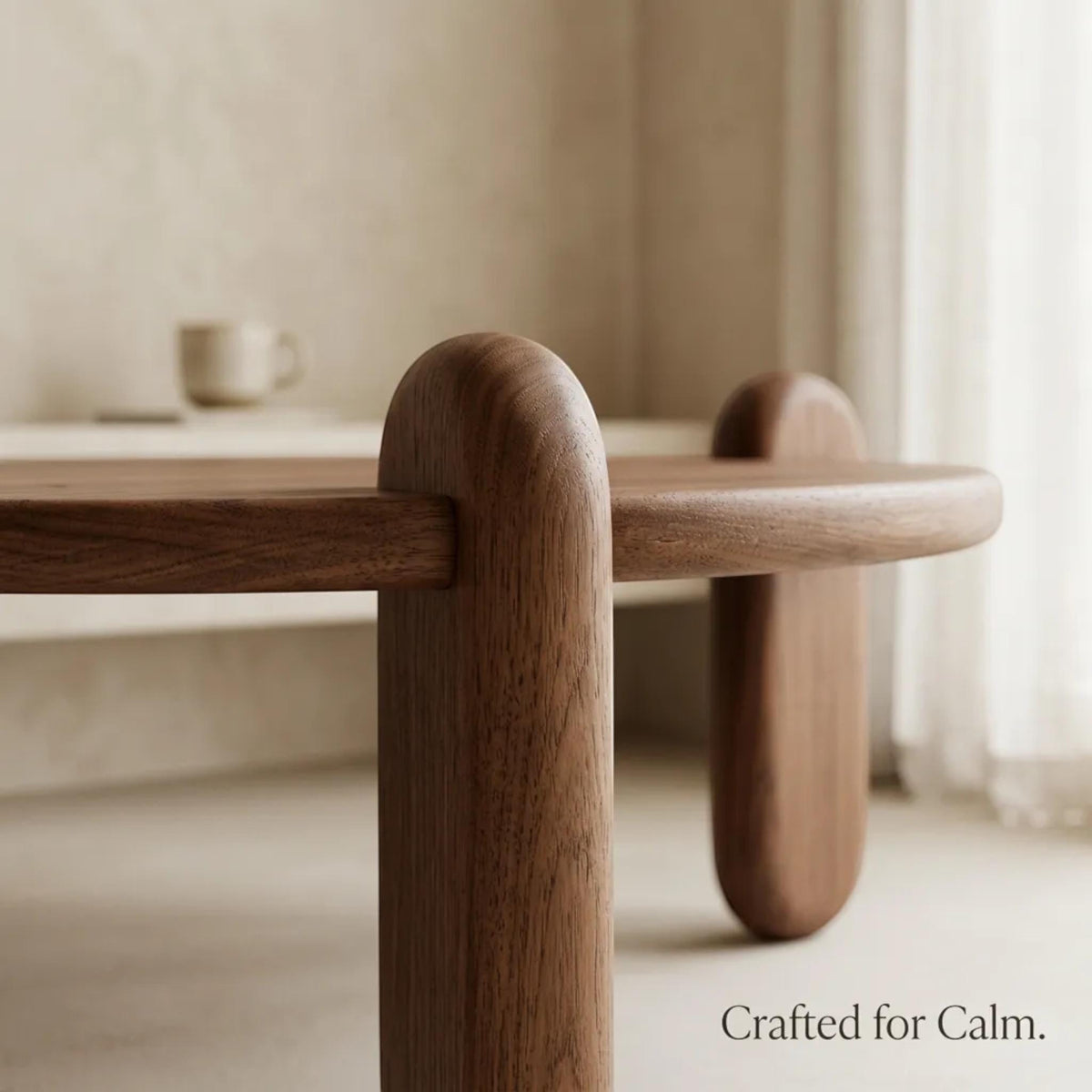 Handmade Solid Walnut Coffee Table – Modern Minimalist Living Room Furniture