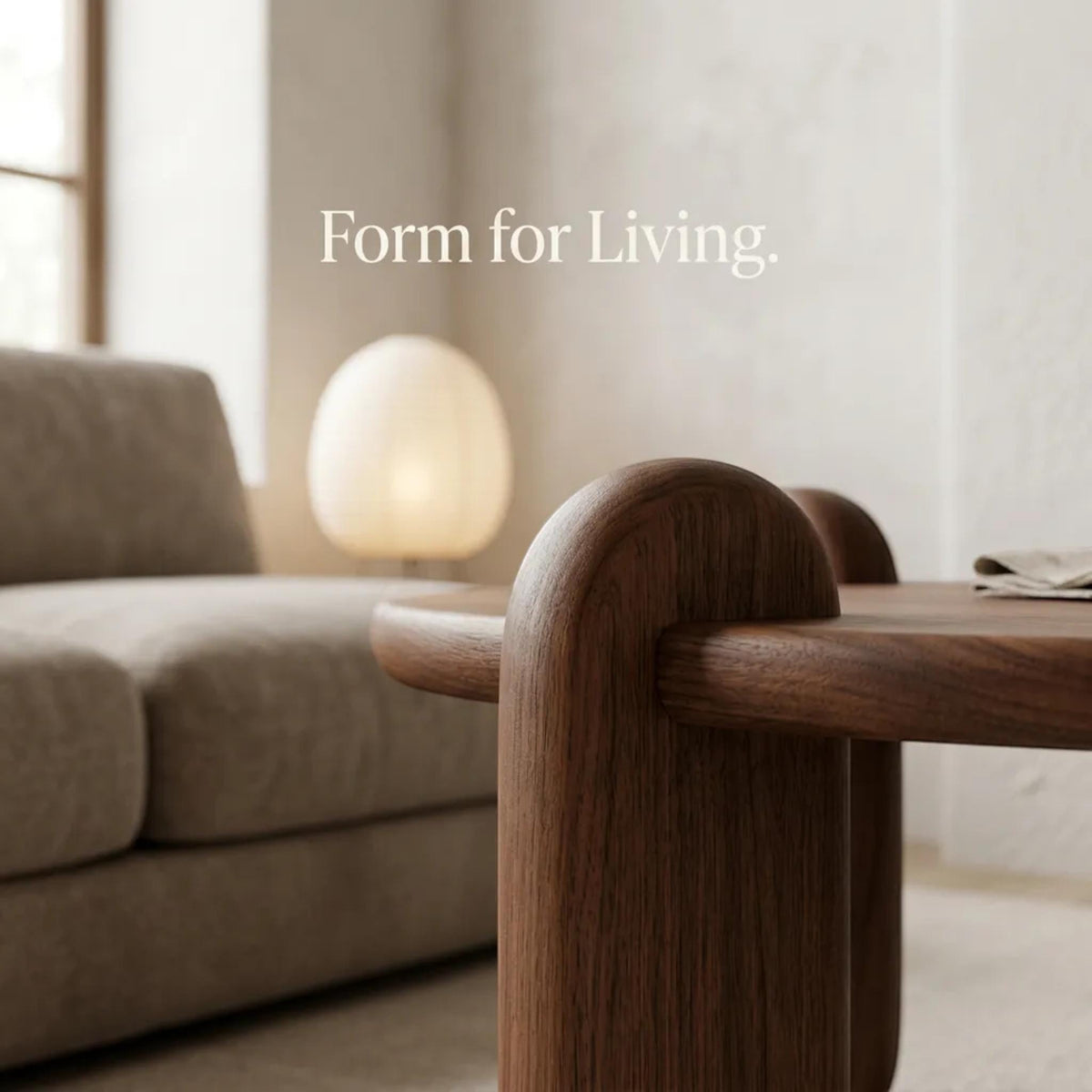 Handmade Solid Walnut Coffee Table – Modern Minimalist Living Room Furniture