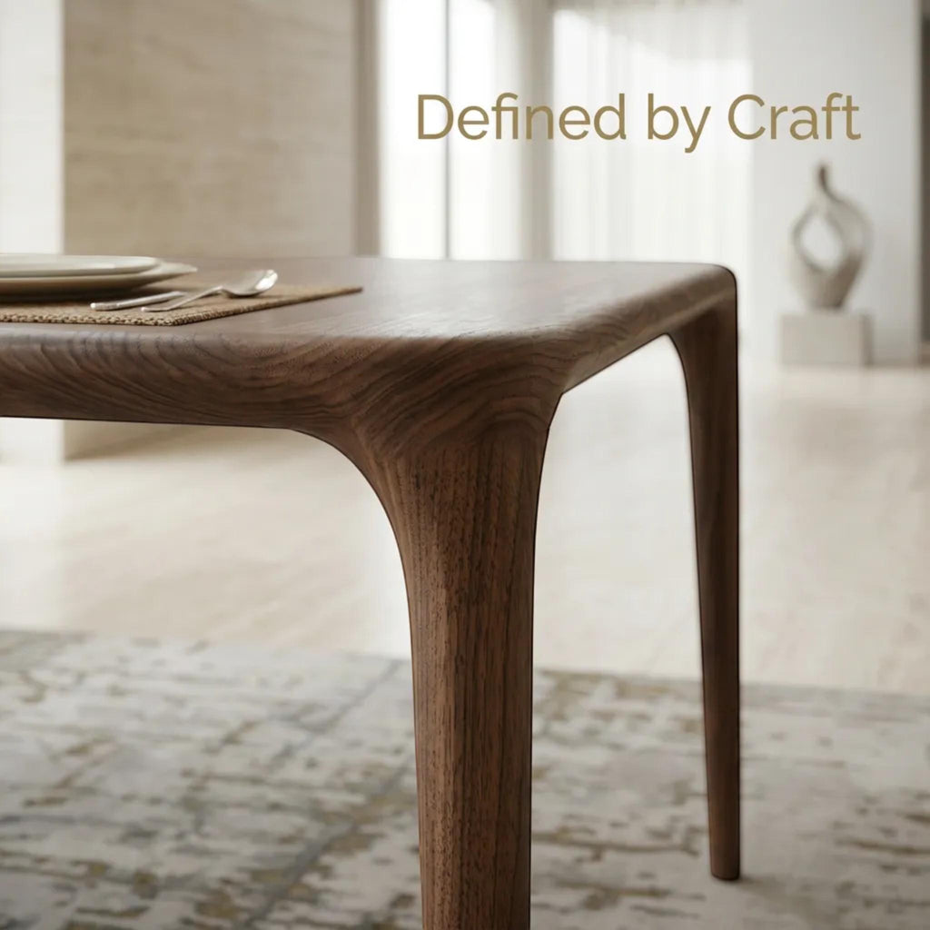 Handcrafted Walnut Dining Table: Rustic Farmhouse Kitchen