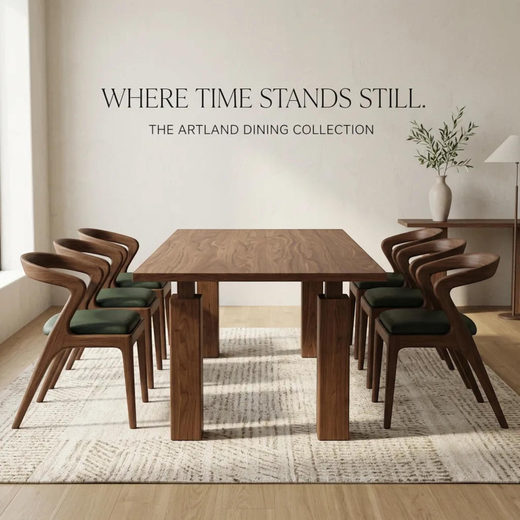 Handcrafted Solid Walnut Dining Table – Custom Sizes, Natural Finish, Luxury Modern Furniture