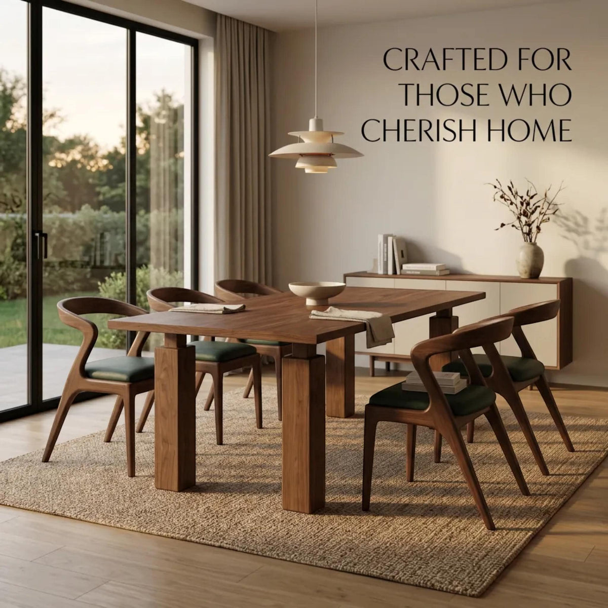 Handcrafted Solid Walnut Dining Table – Custom Sizes, Natural Finish, Luxury Modern Furniture