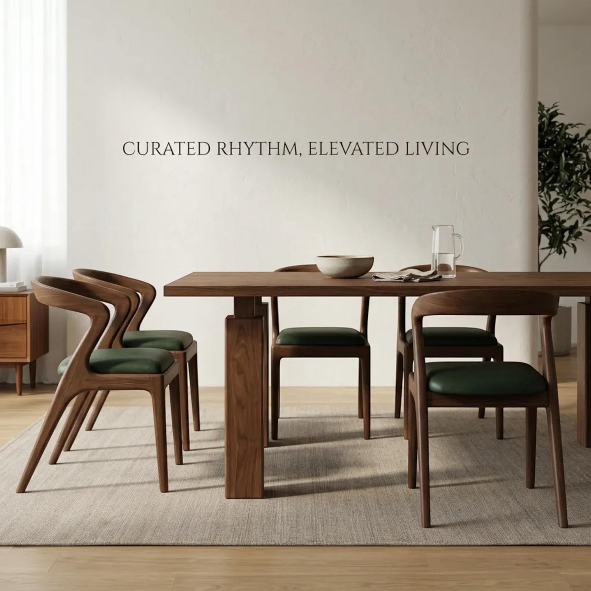 Handcrafted Solid Walnut Dining Table – Custom Sizes, Natural Finish, Luxury Modern Furniture