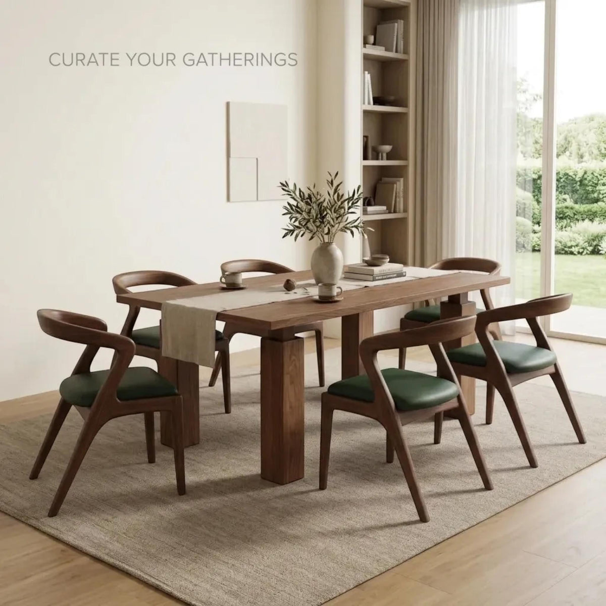 Handcrafted Solid Walnut Dining Table – Custom Sizes, Natural Finish, Luxury Modern Furniture
