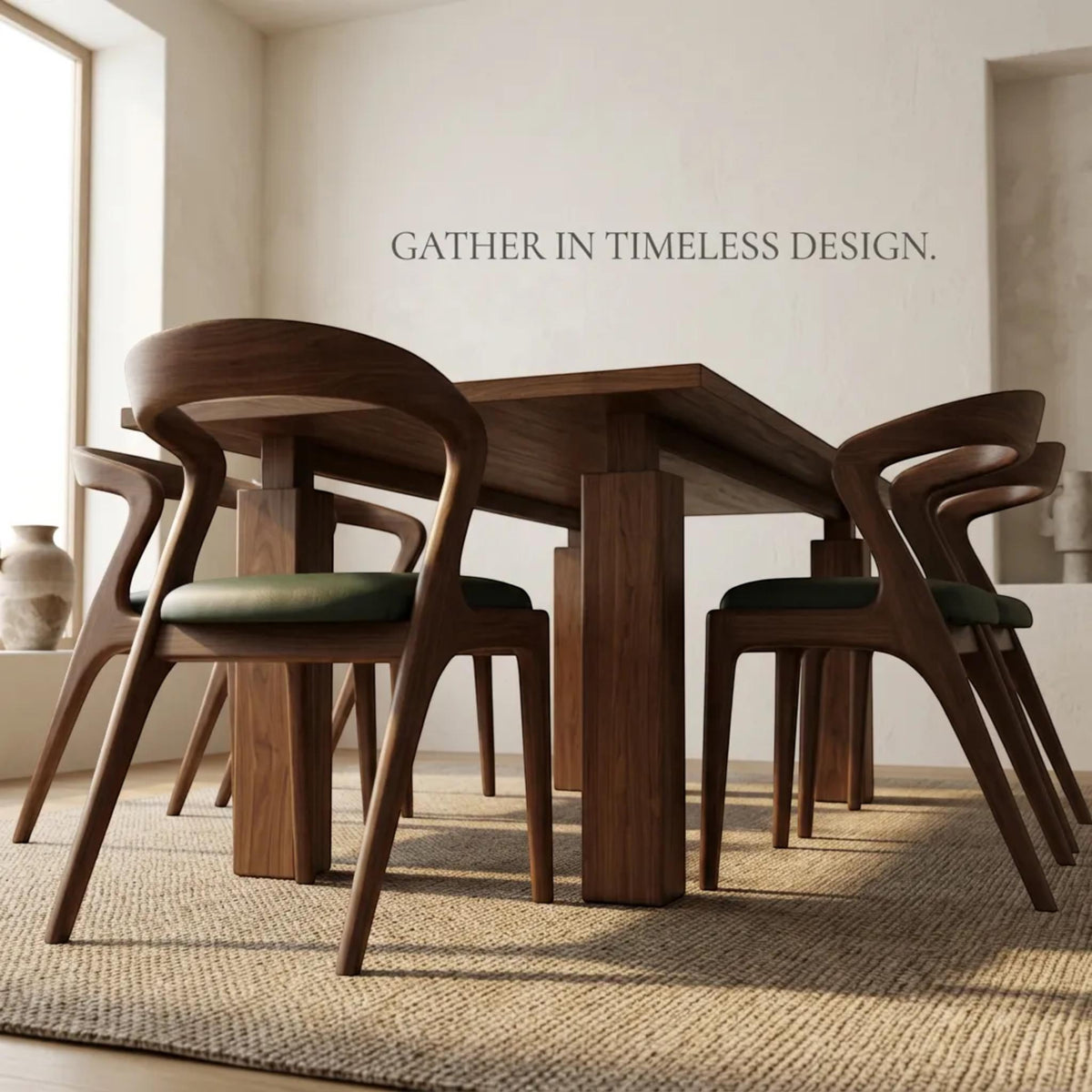 Handcrafted Solid Walnut Dining Table – Custom Sizes, Natural Finish, Luxury Modern Furniture