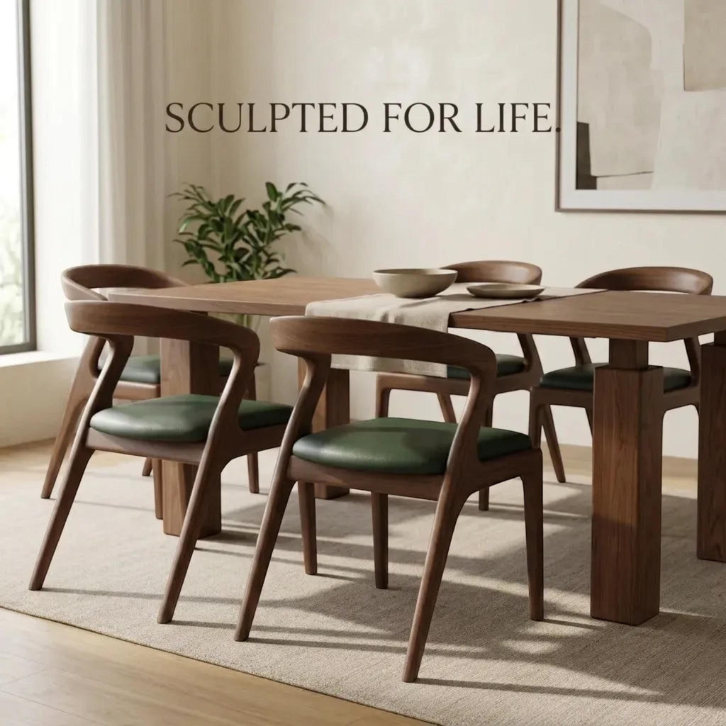 Handcrafted Solid Walnut Dining Table – Custom Sizes, Natural Finish, Luxury Modern Furniture