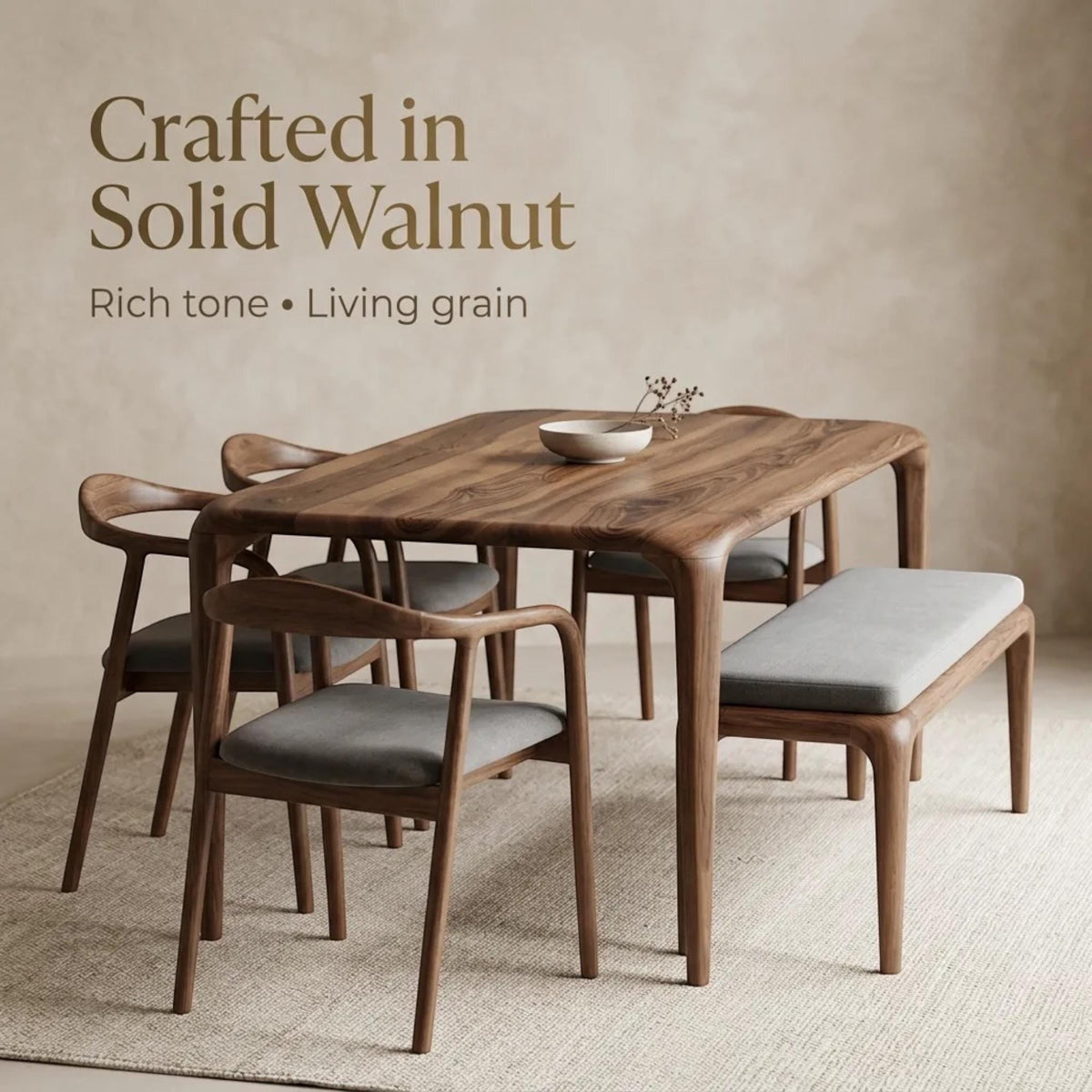 Dining Table Solid Wood Modern Rustic Kitchen Dining Room Furniture Seating Family Gatherings